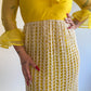 60s Sunshine Yellow Formal Dress w/ Crochet Skirt