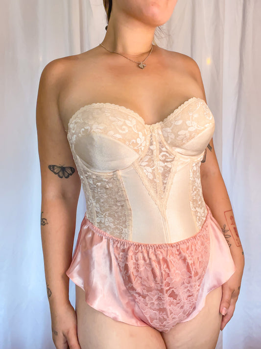 60s Cream Lace Bustier (L/XL)