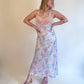 M 80s Deadstock Watercolor Floral Maxi Slip Dress