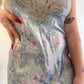 M Deadstock 80s Teal Floral Maxi Slip Dress