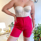 60s Cherry Red High Rise Cotton Shorts (W28")