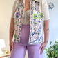 70s Floral Double Knit Button Up (M/L)