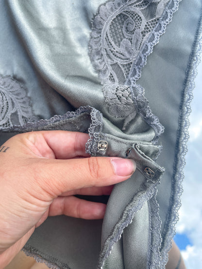 70s Dior Silver Teddy Bodysuit (S)