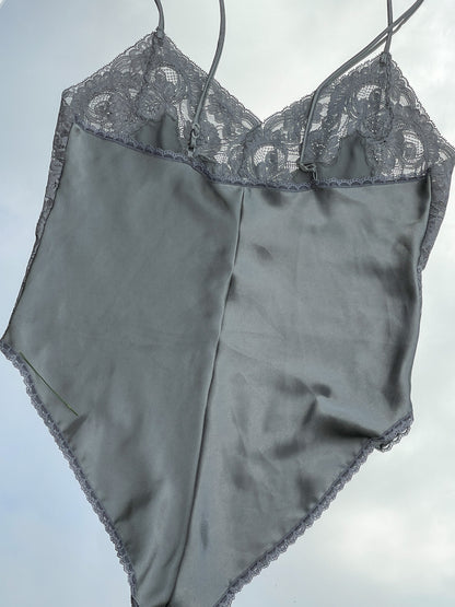 70s Dior Silver Teddy Bodysuit (S)