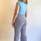 70s Blue & White Pinstripe Flare Pants (M)