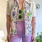 70s Floral Double Knit Button Up (M/L)