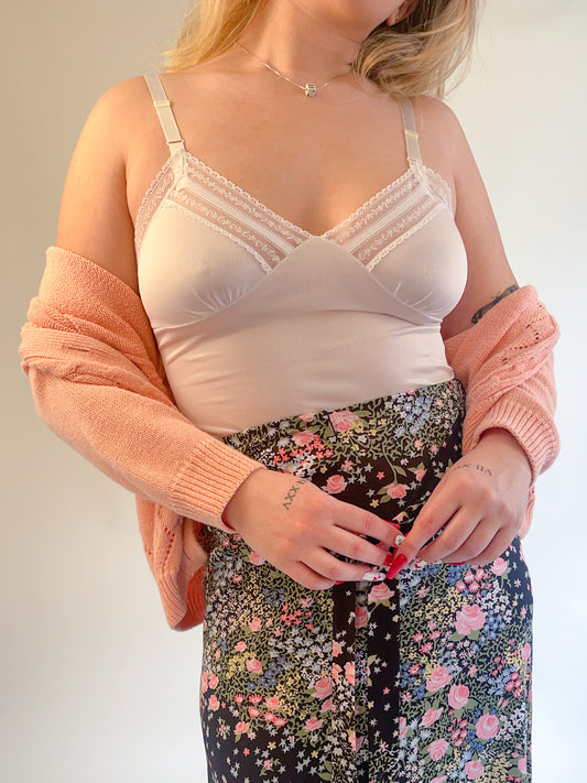 S 70s White Lace Camisole