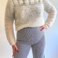 70s White Crochet Daisy Sweater (M)