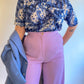 70s Blue Paisley Dagger Collar Polo (L/XL)