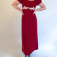 Size 6/8 60s Red Velvet Puff Sleeve Maxi Dress