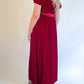Size 6/8 60s Red Velvet Puff Sleeve Maxi Dress