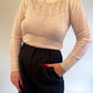 S/M 80s White Beaded Sweater