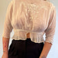 S Antique Edwardian Sheer Embroidered Blouse