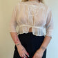 S Antique Edwardian Sheer Embroidered Blouse