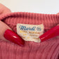 M 70s Dusty Pink Ribbed Knit Sweater Vest