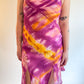 90s Pink & Orange Watercolor Midi Dress (XS/S)