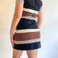 60s Neutral Striped Mini Dress (M)