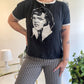 70s Black & White Elvis Graphic Ringer T-Shirt