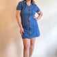 90s Denim Zip Up Mini Dress (M)