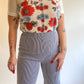 70s Poly Doubleknit Floral Button Up (M)