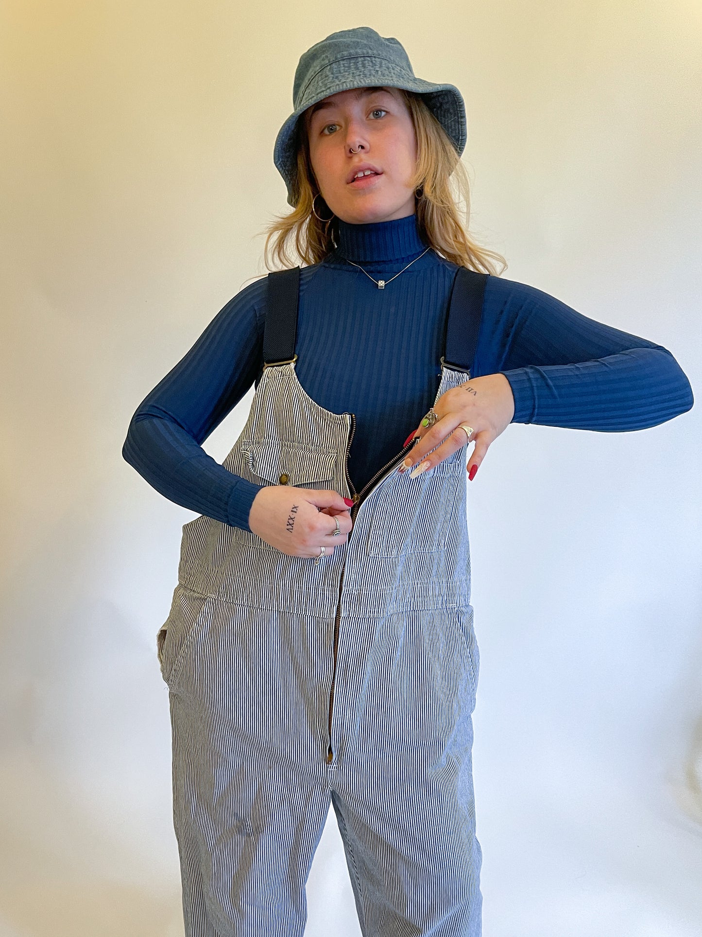 XL 80s Hickory Stripe Overalls