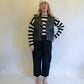 M 80s Cropped Black & White Knit Sweater