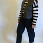XL 80s Black Leather Vest w/ Braided Detail