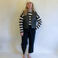 M 80s Cropped Black & White Knit Sweater