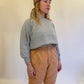 L/XL 70s Heather Gray Blank Raglan Sweatshirt