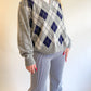 70s Gray & Navy Argyle Sweater (M/L)