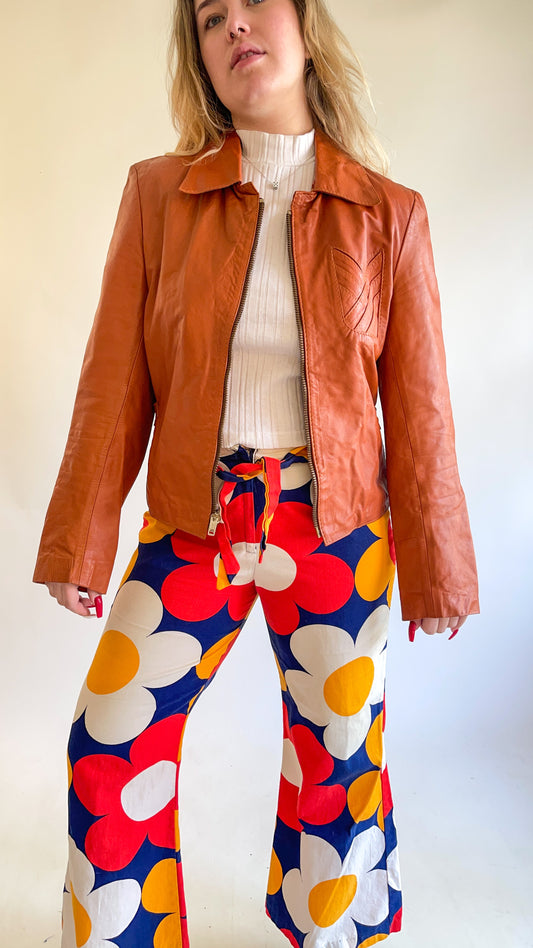 70s Burnt Orange Leather Jacket (M/L)