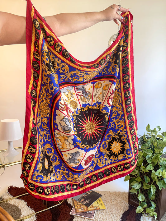 70s Large Zodiac Printed Scarf