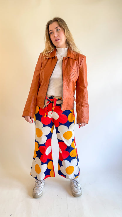 70s Burnt Orange Leather Jacket (M/L)