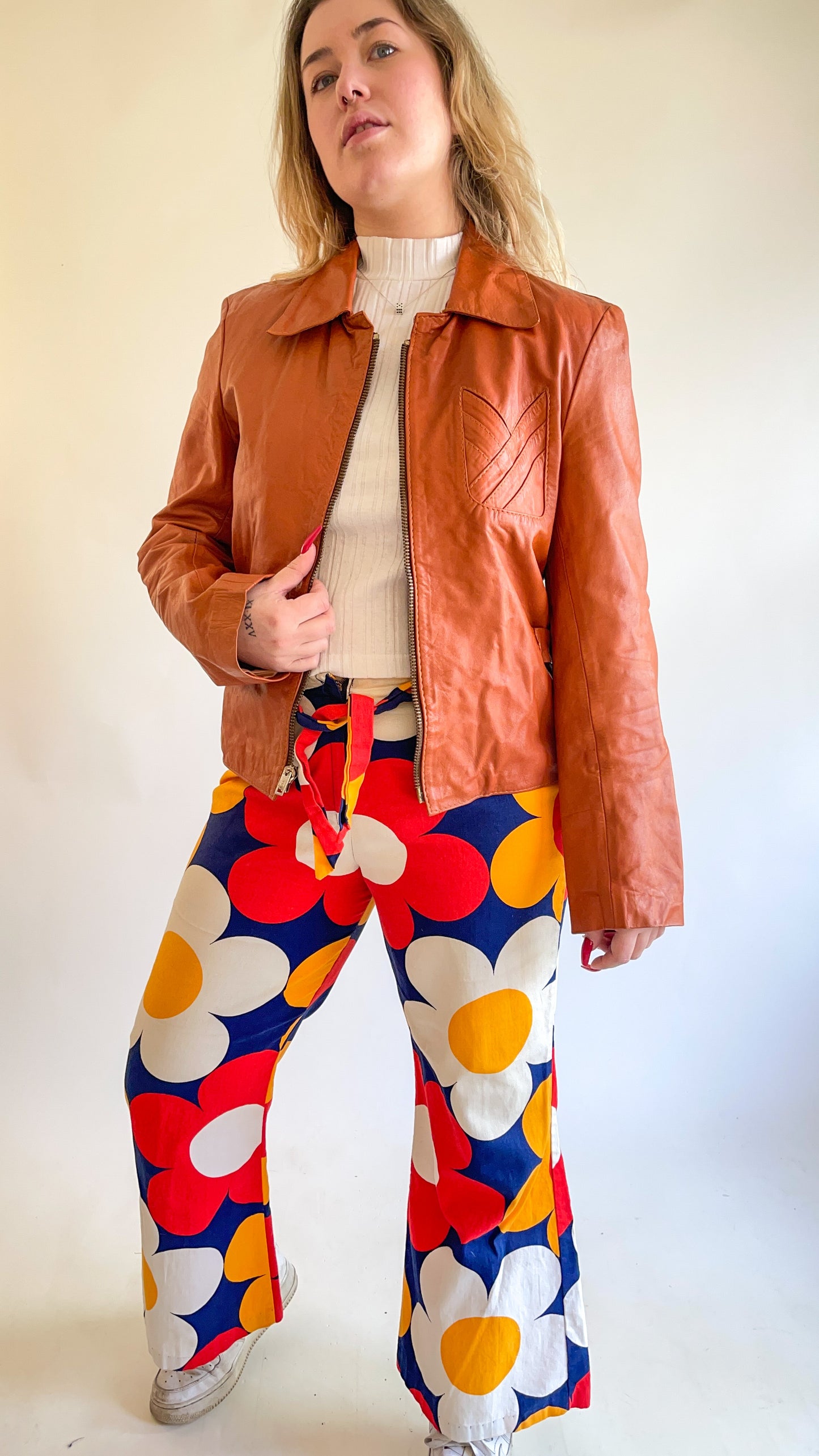 70s Burnt Orange Leather Jacket (M/L)