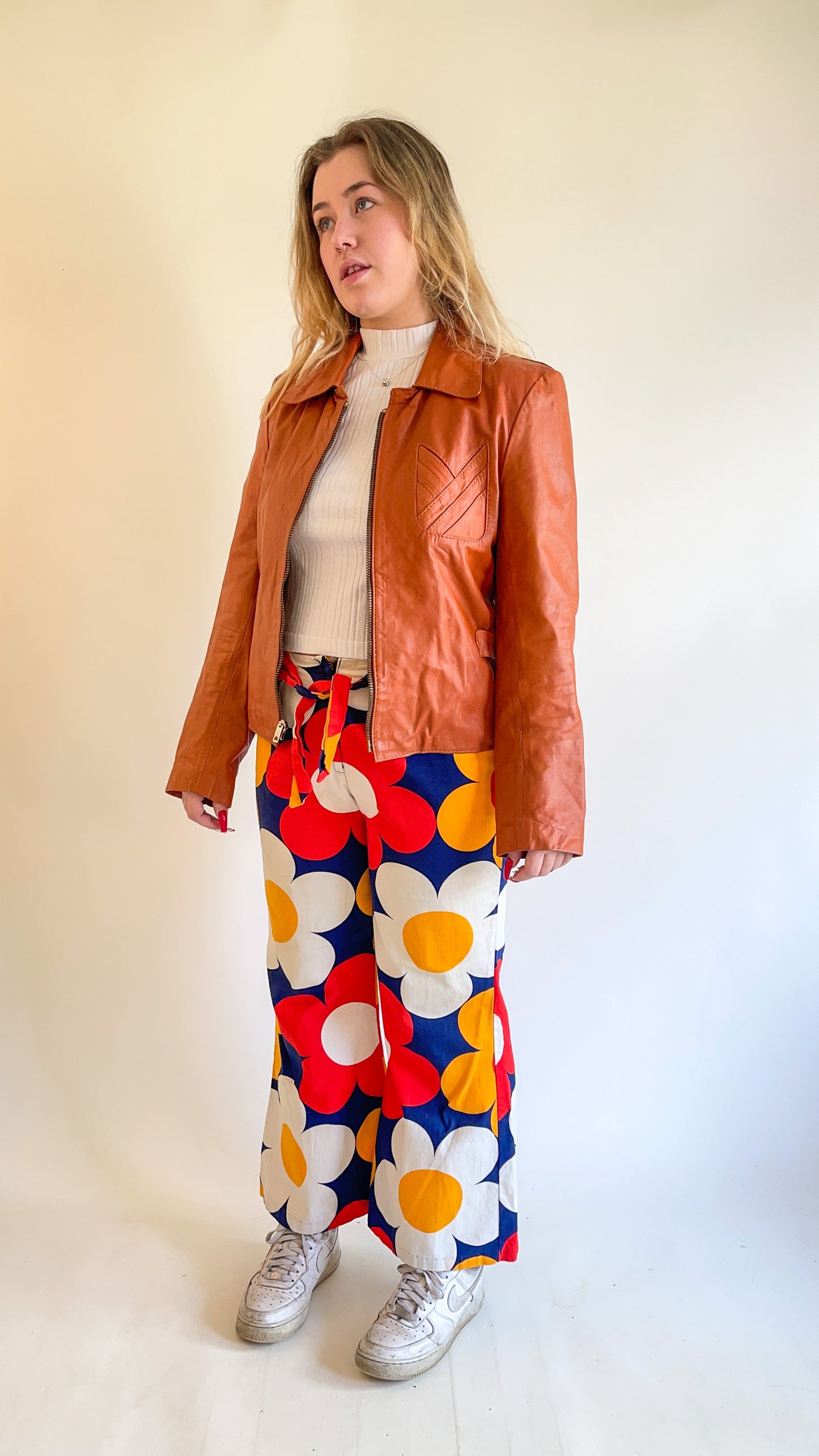 70s Burnt Orange Leather Jacket (M/L)