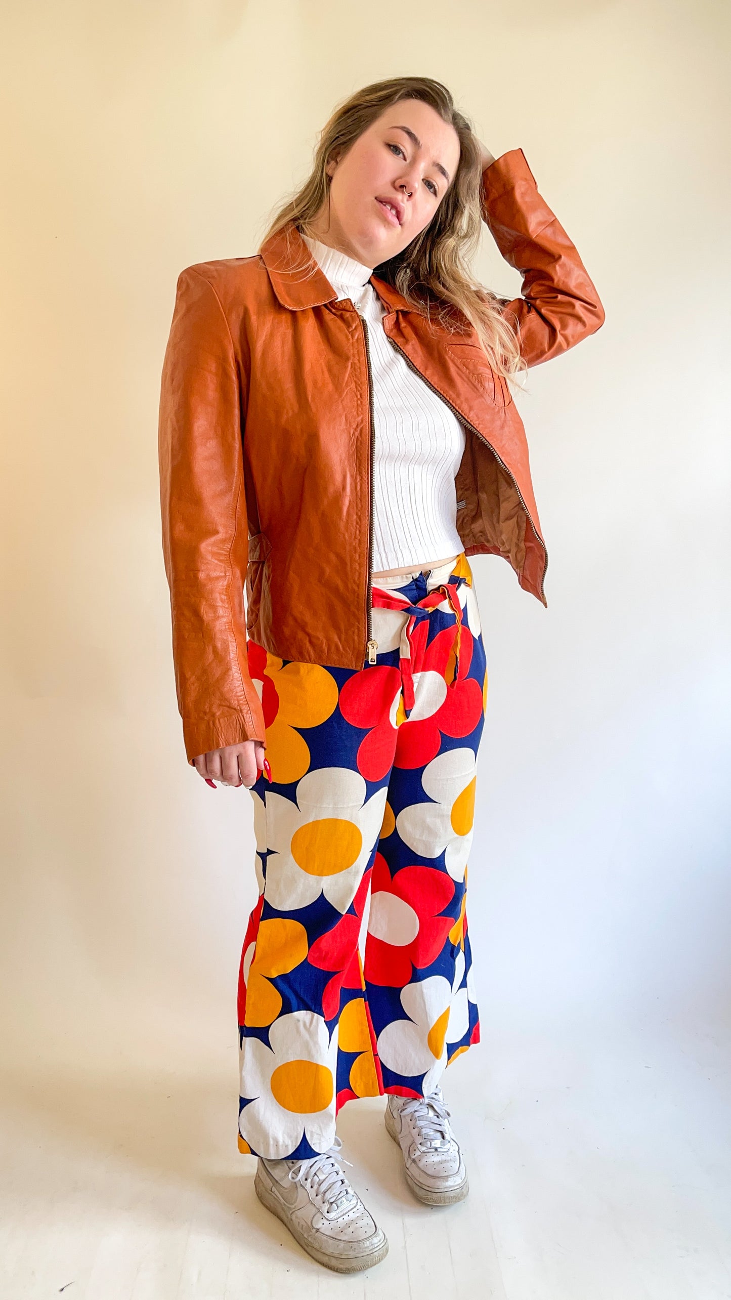 70s Burnt Orange Leather Jacket (M/L)