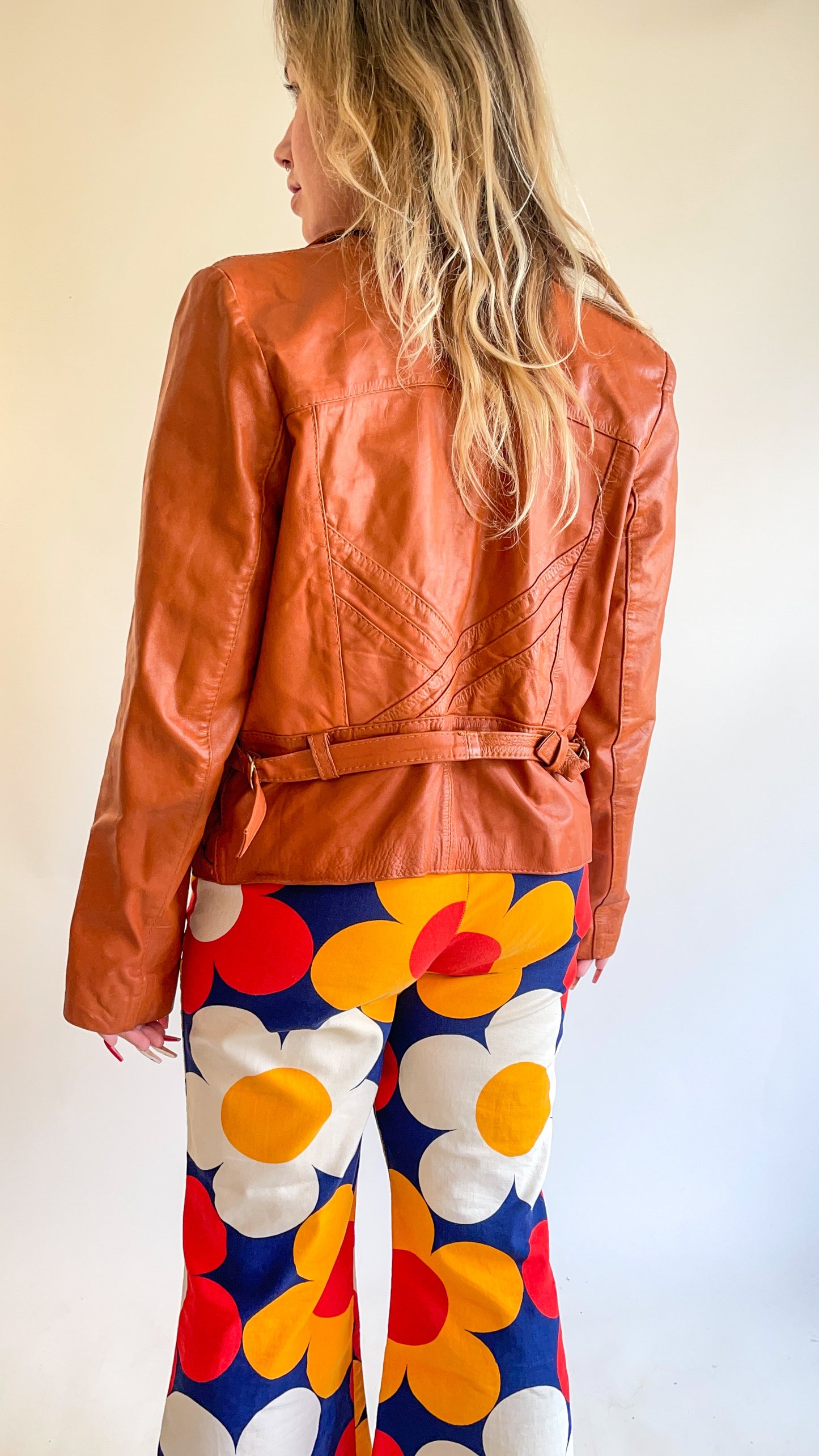 70s Burnt Orange Leather Jacket (M/L)