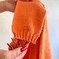 60s Creamsicle Orange Short Sleeve Sweater (S)