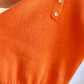 60s Creamsicle Orange Short Sleeve Sweater (S)