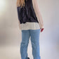 90s Black Suede Vest (XL)