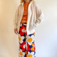 70s White Batwing Sleeve Cardigan (M/L)