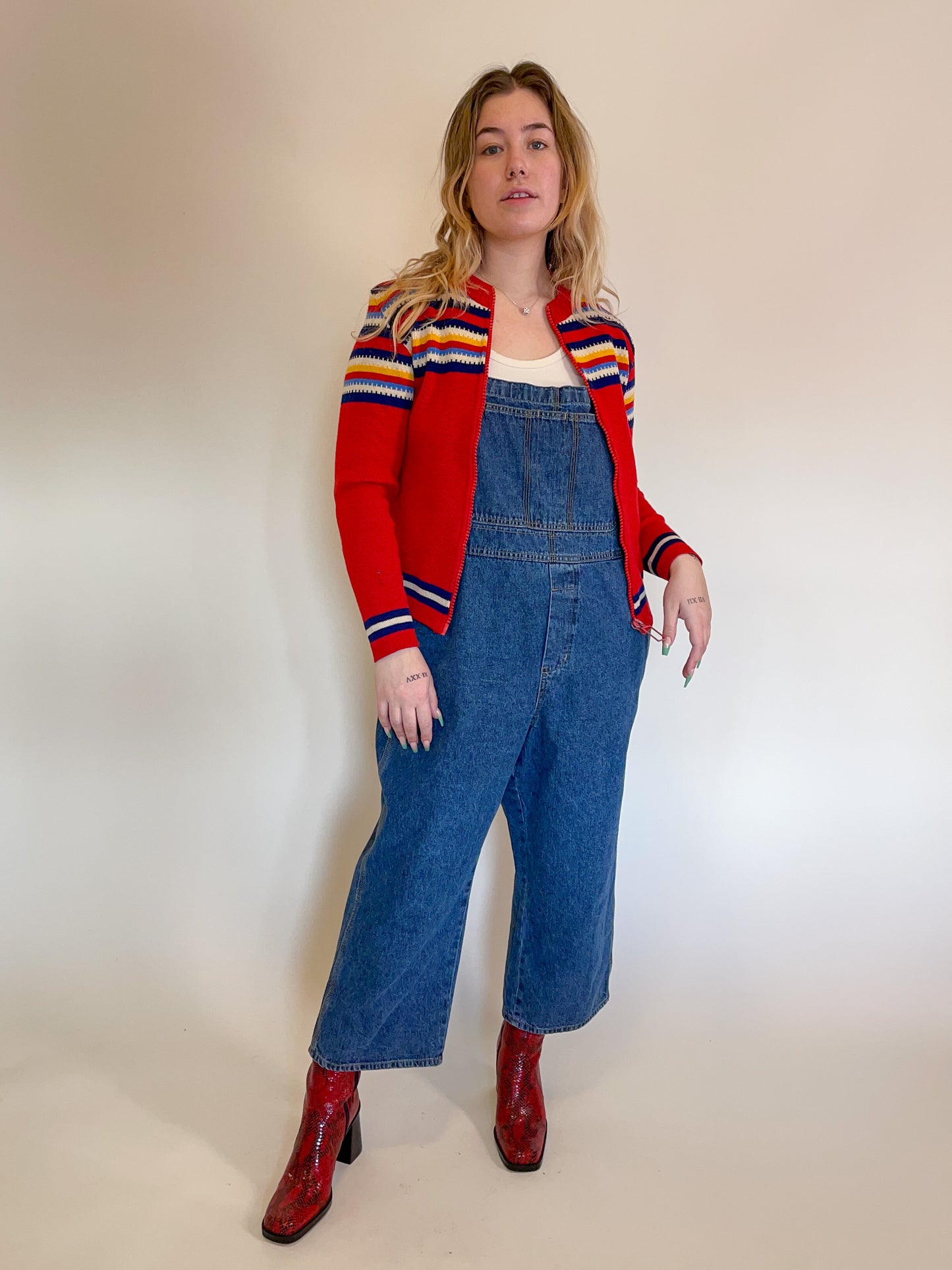 XL 90s Dark Wash Wide-Leg Overalls