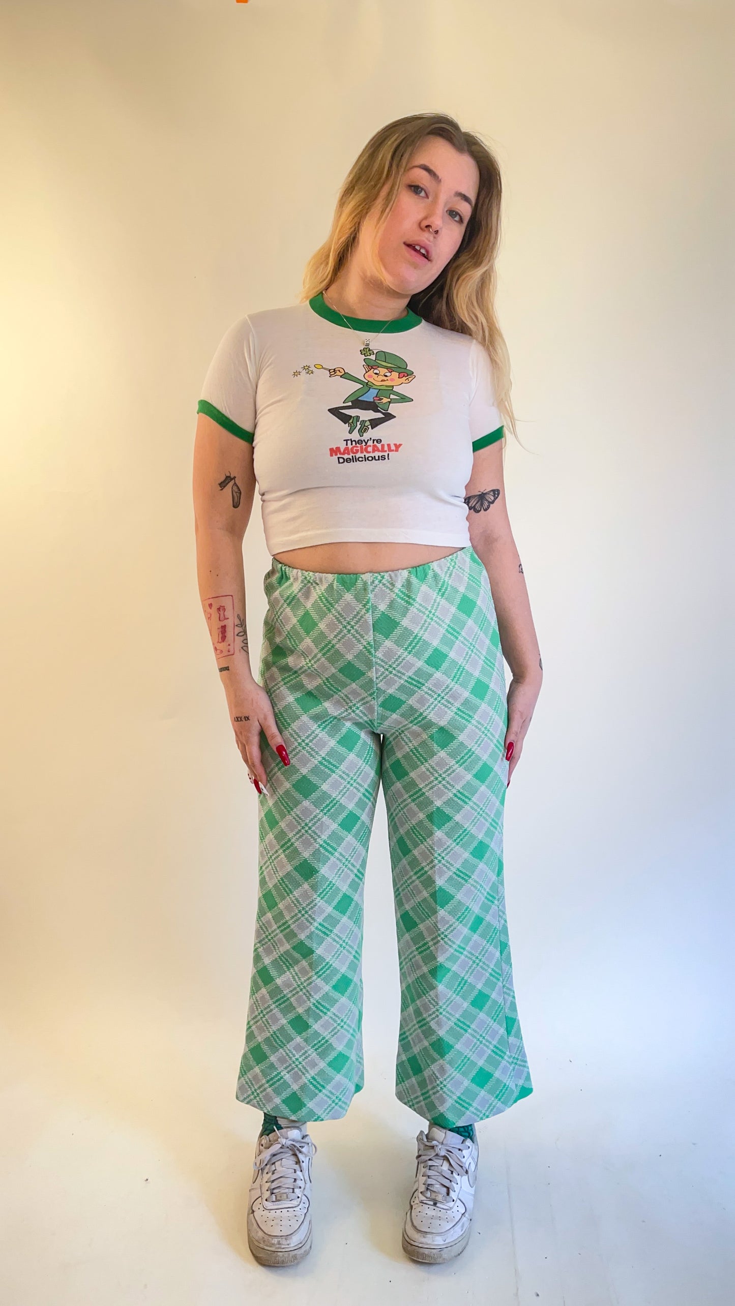 70s Lucky Charms Cropped Ringer Tee (XS/S)