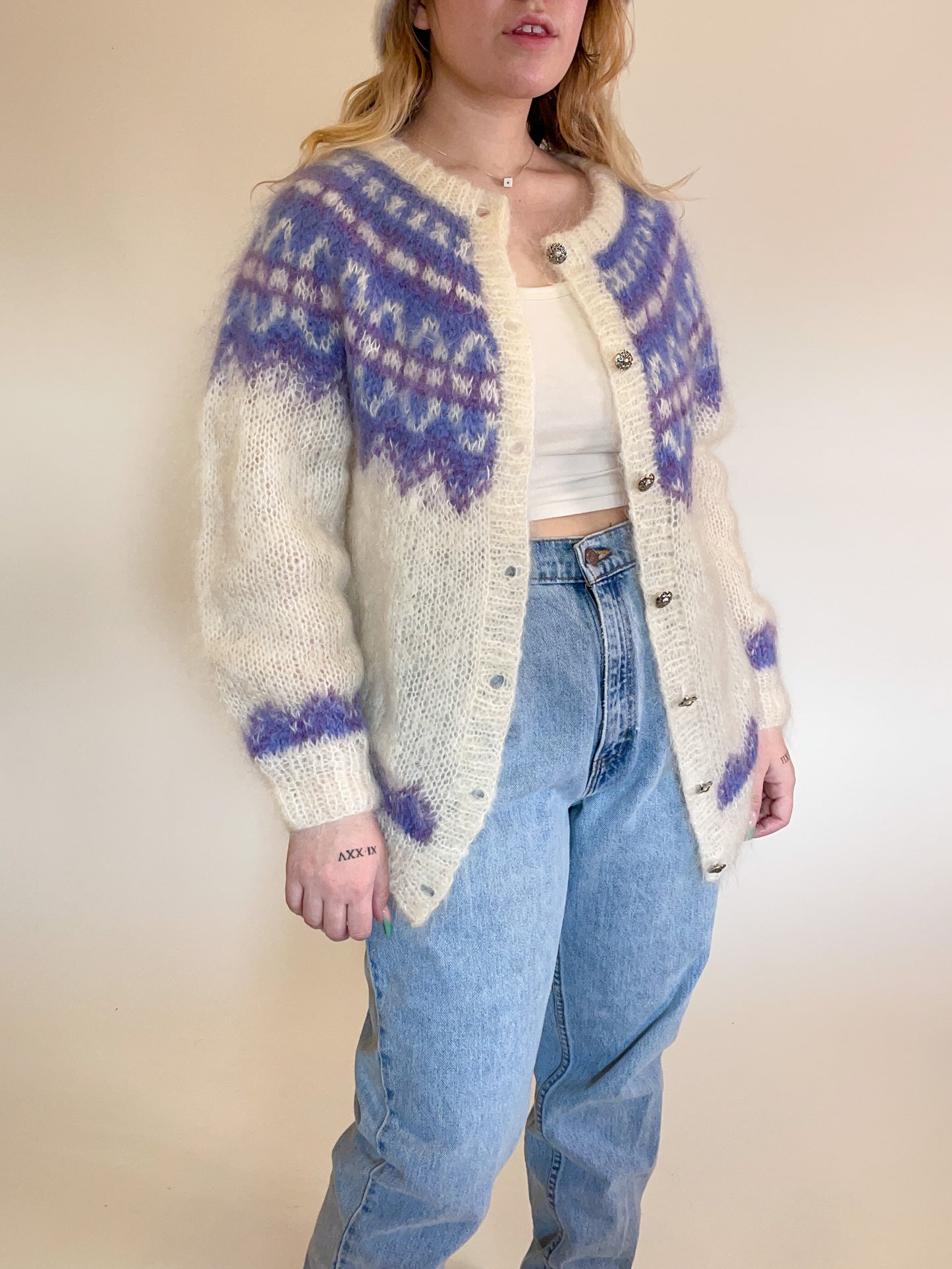 L/XL 90s Icelandic Mohair Wool Cardigan