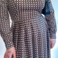 70s Geometric Print Pleated Dress