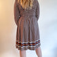 70s Geometric Print Pleated Dress