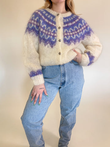 L/XL 90s Icelandic Mohair Wool Cardigan