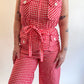 70s Red & White Gingham Jumpsuit (M/L)