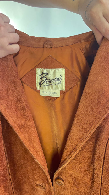 70s Burnt Orange Suede Blazer (M)
