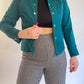 70s Forest Green Owl Graphic Snap Shirt (XS)
